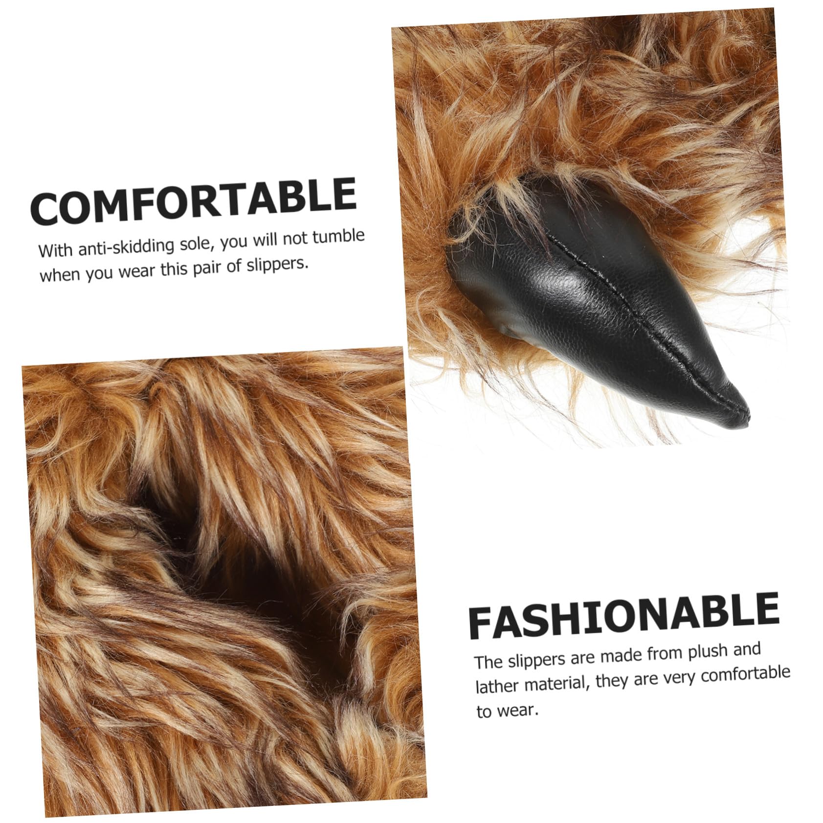 Healvian Pantuflas de Felpa de Invierno para Mujer, Marrón, 1 Par