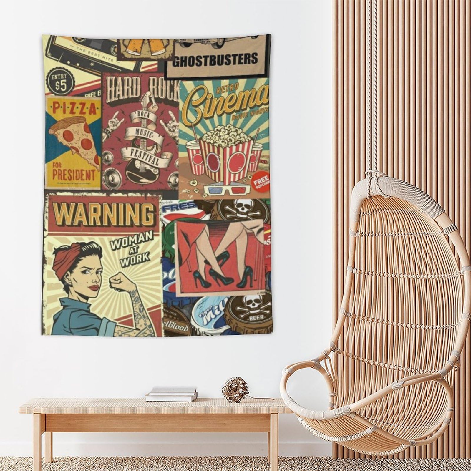 Amazon.co.jp: Cikeアメリカンレトロポスタータペストリー おしゃれ