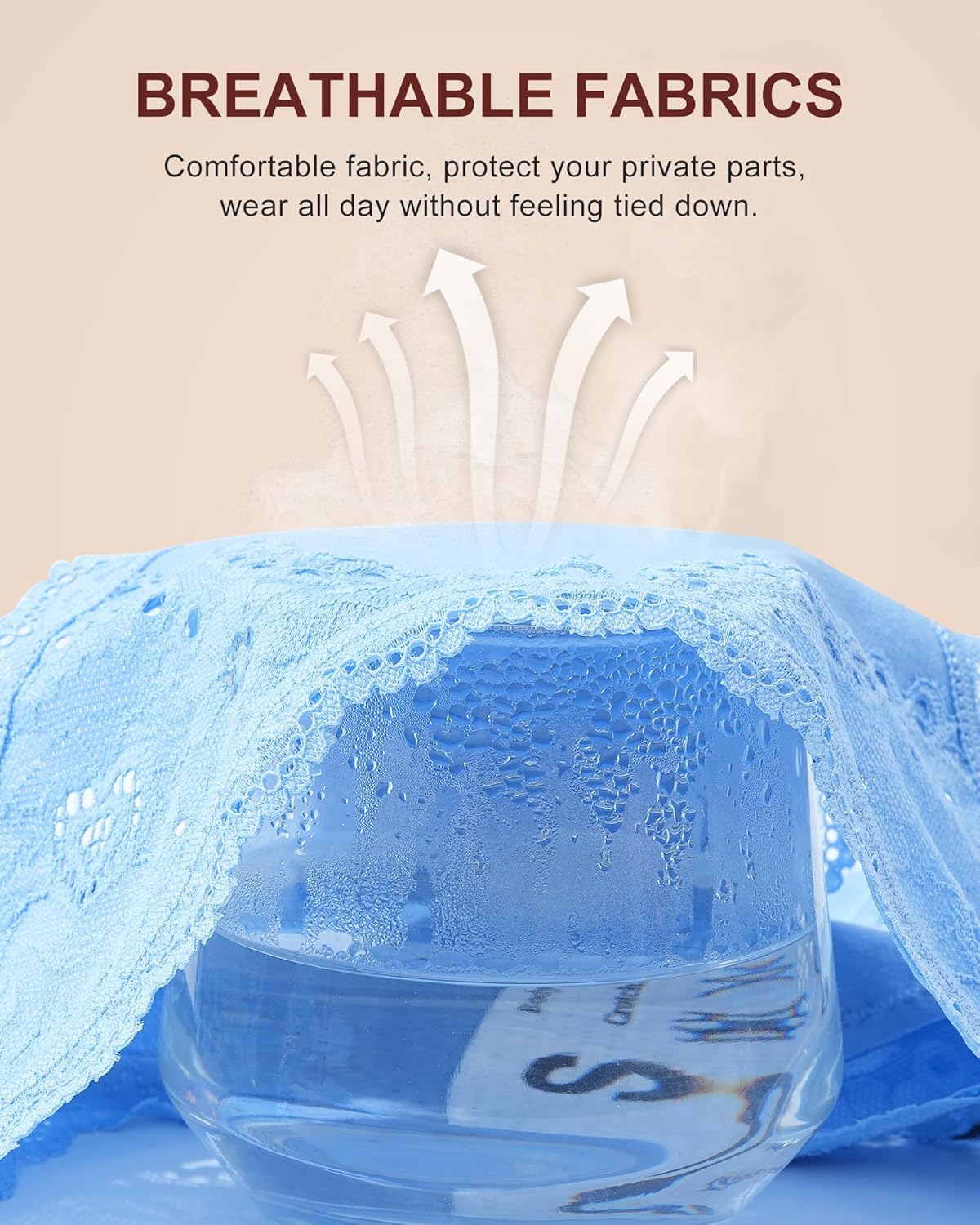 6 Pack Cotton Underwear for Women Bikini Panties Lace Wasit Hipster Cute Cheeky Soft Breathable Briefs S-XL - Image 6