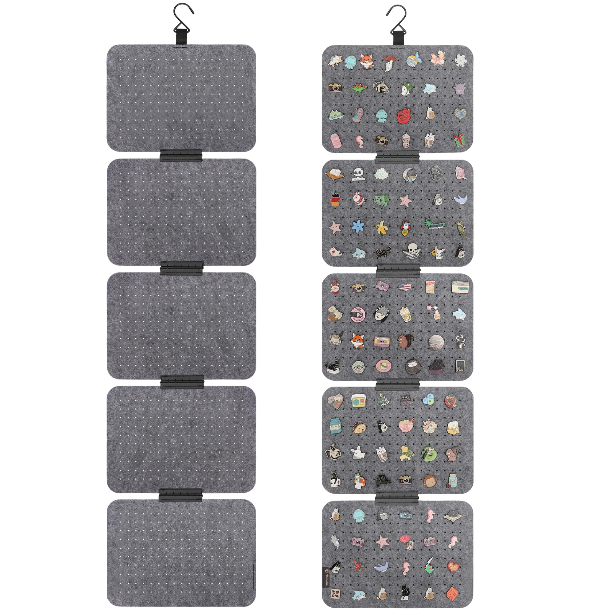 Hanging Enamel Lapel Pin Display Panels Organizer With 5 Loose-leaf Board