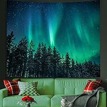 Atrippy Forest Wall Tapestry Trippy Nature Galaxy Starry Night Tapestry for Bedroom Star Tree Aurora Ceiling Decor Wall Hanging for Living Room Dorm (51"x60")