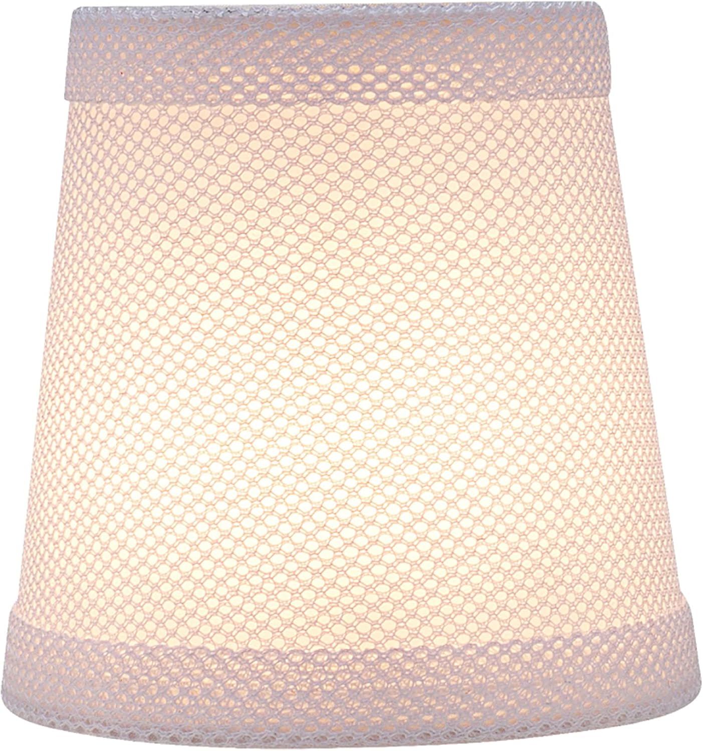 Aspen Creative 32718-6 Small Hardback Empire Shape Chandelier Clip-On Lamp Shade Set (6 Pack), Transitional Design in White, 4" bottom width (3" x 4" x 4")