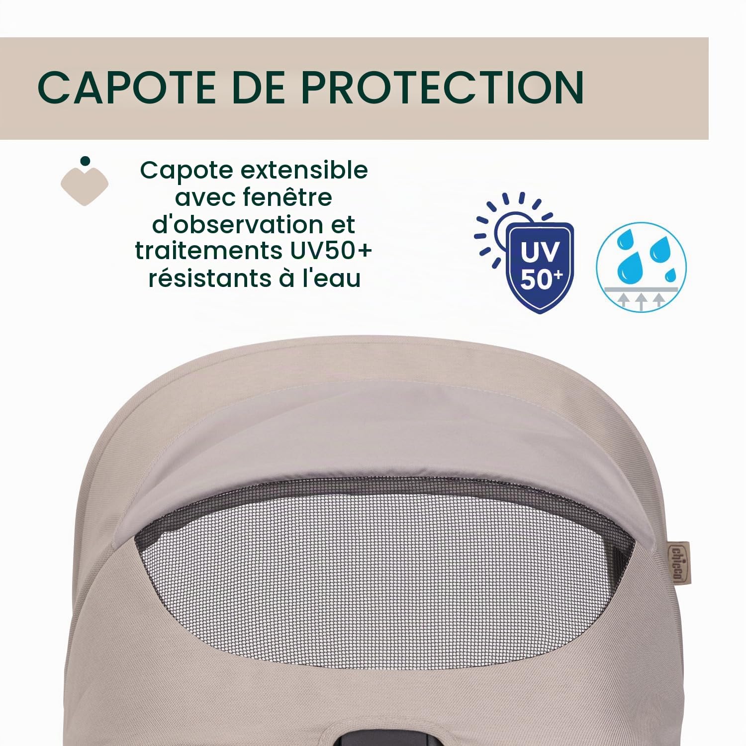 Chicco Poussette Seety, Poussette Légère et Compacte de 0 Mois à 4 Ans, Charge Max 22 kg, Poussette Pliable, Dossier Inclinable, Fermeture Automatique en 1 Geste, Canopy Pare-soleil et Habillage Pluie