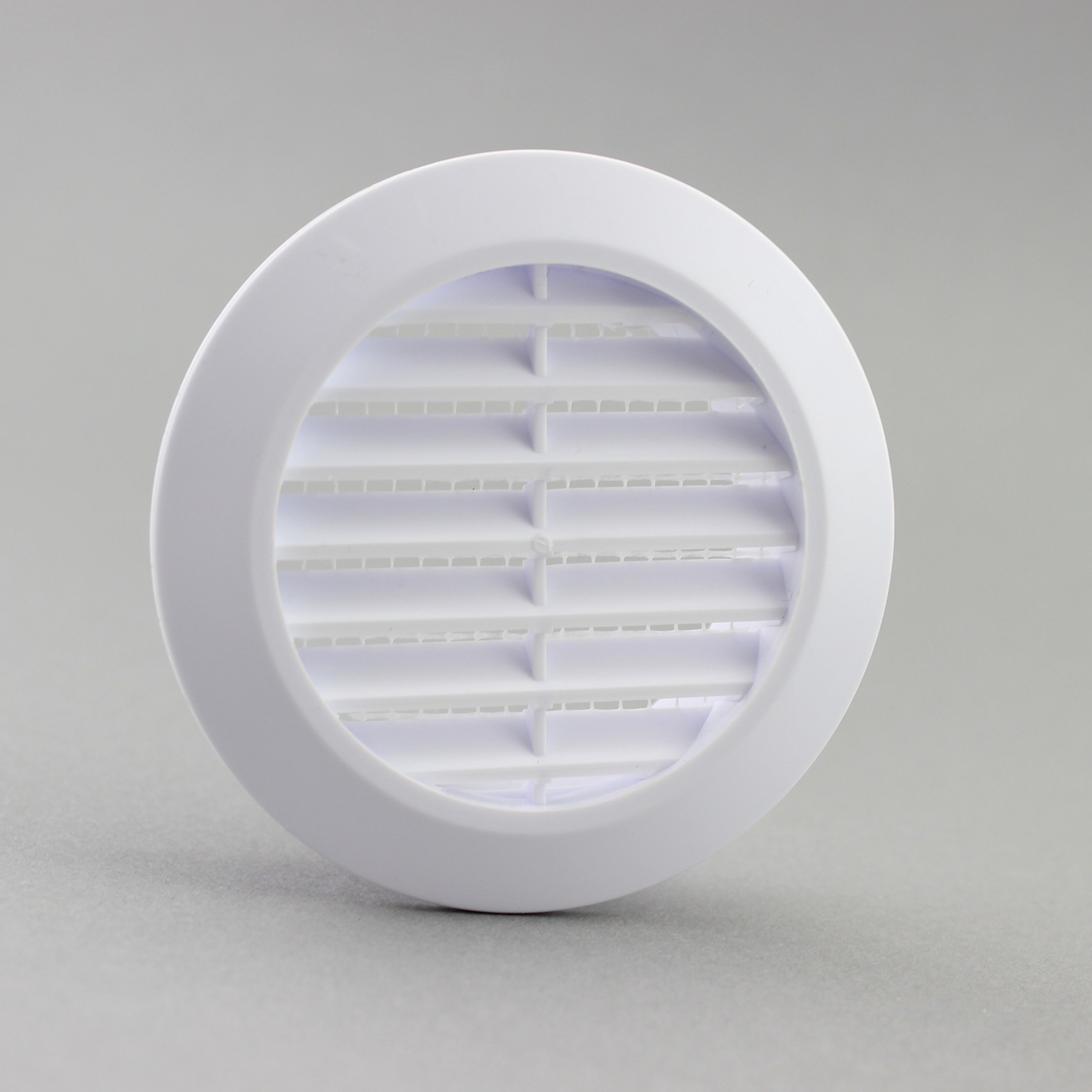Rundes Lüftungsgitter 60 Mm Weiß – Mit Insektennetz Für Abluft & Zuluft, Modell T74