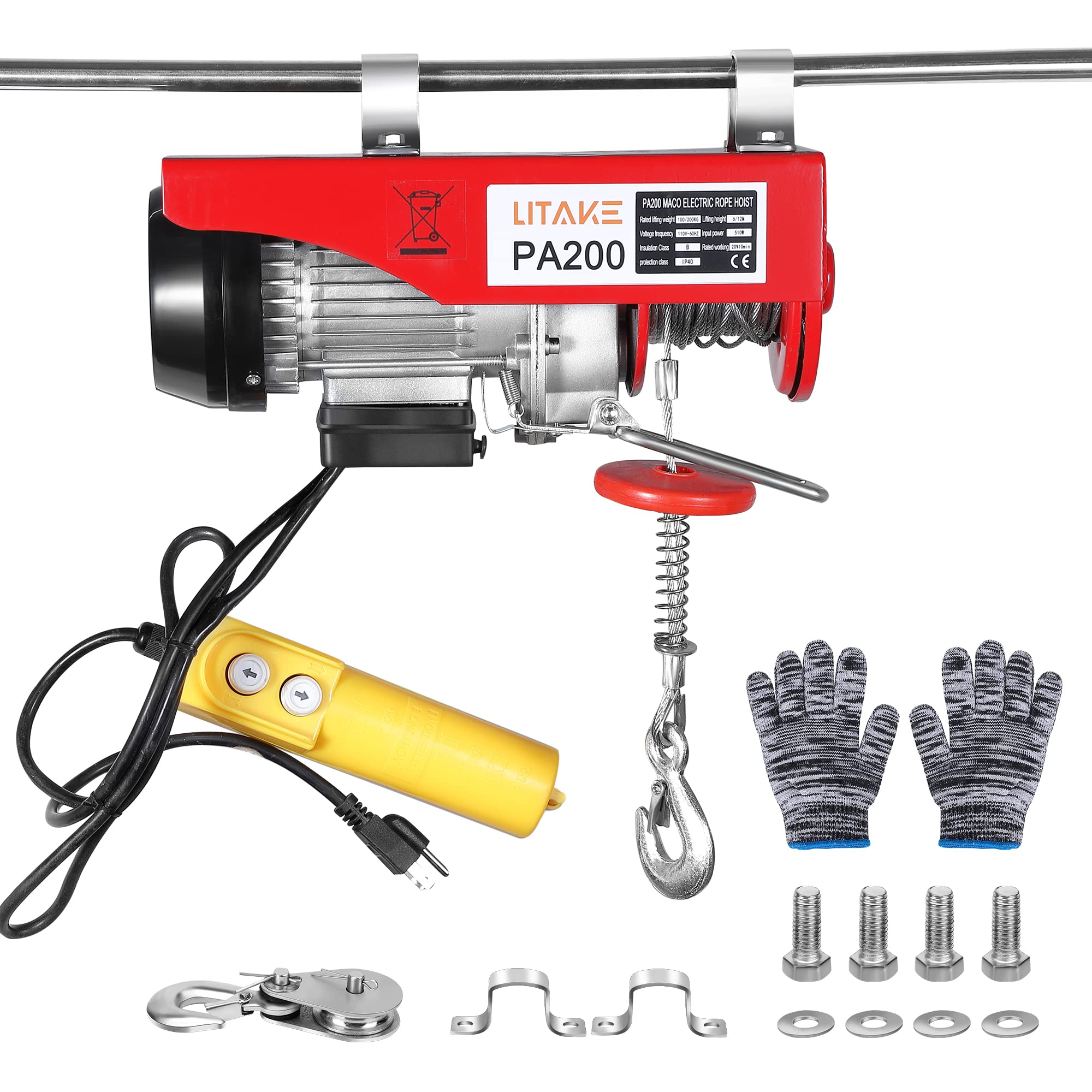 Buy Litake Electric Hoist, 440LBS Lift Electric Winch with Remote
