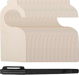 LLOUSSAK 30 Pieces Blank Closet Dividers, Wooden Closet Size Divider, Blank Organizers Hanger Separators Hanging Closets Dividers with Marker Pen for Home Nursery Clothes