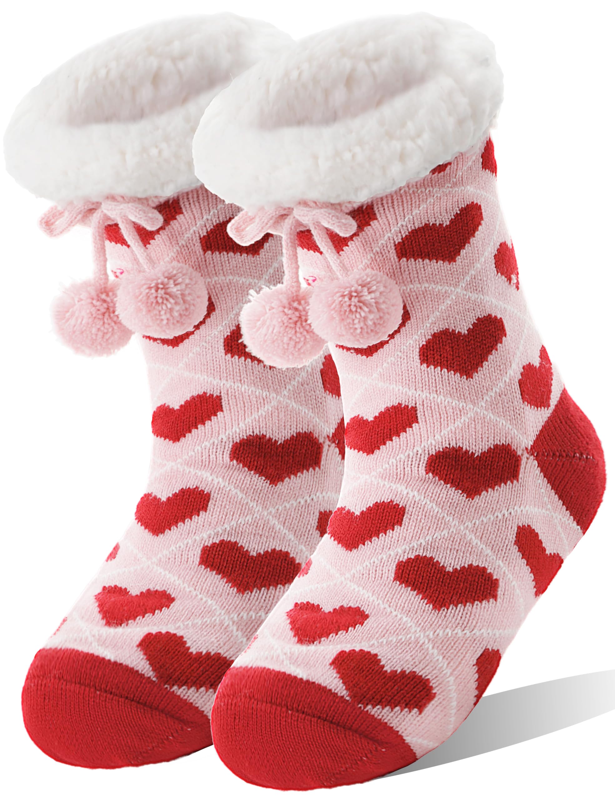 MOGGEI Womens Slipper Fuzzy Grips Socks Warm Fluffy Winter Thick Thermal Cozy Plush Socks