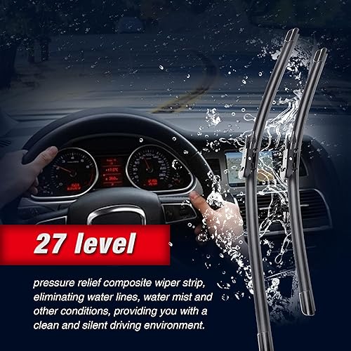 Miniatura 2 de Limpiaparabrisas de repuesto de 22 pulgadas + 21 pulgadas para Cadillac STS 2011 2010 2009 2008 2007 2006 2005 para todas las estaciones (juego de