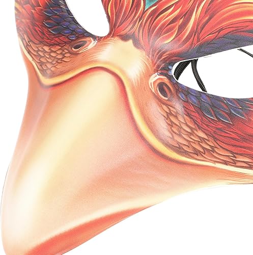 Miniatura 7 de Healifty Máscara de pájaro de Halloween para mujer, media máscara, máscara de carnaval para fiesta de máscaras, máscara de fénix de fuego