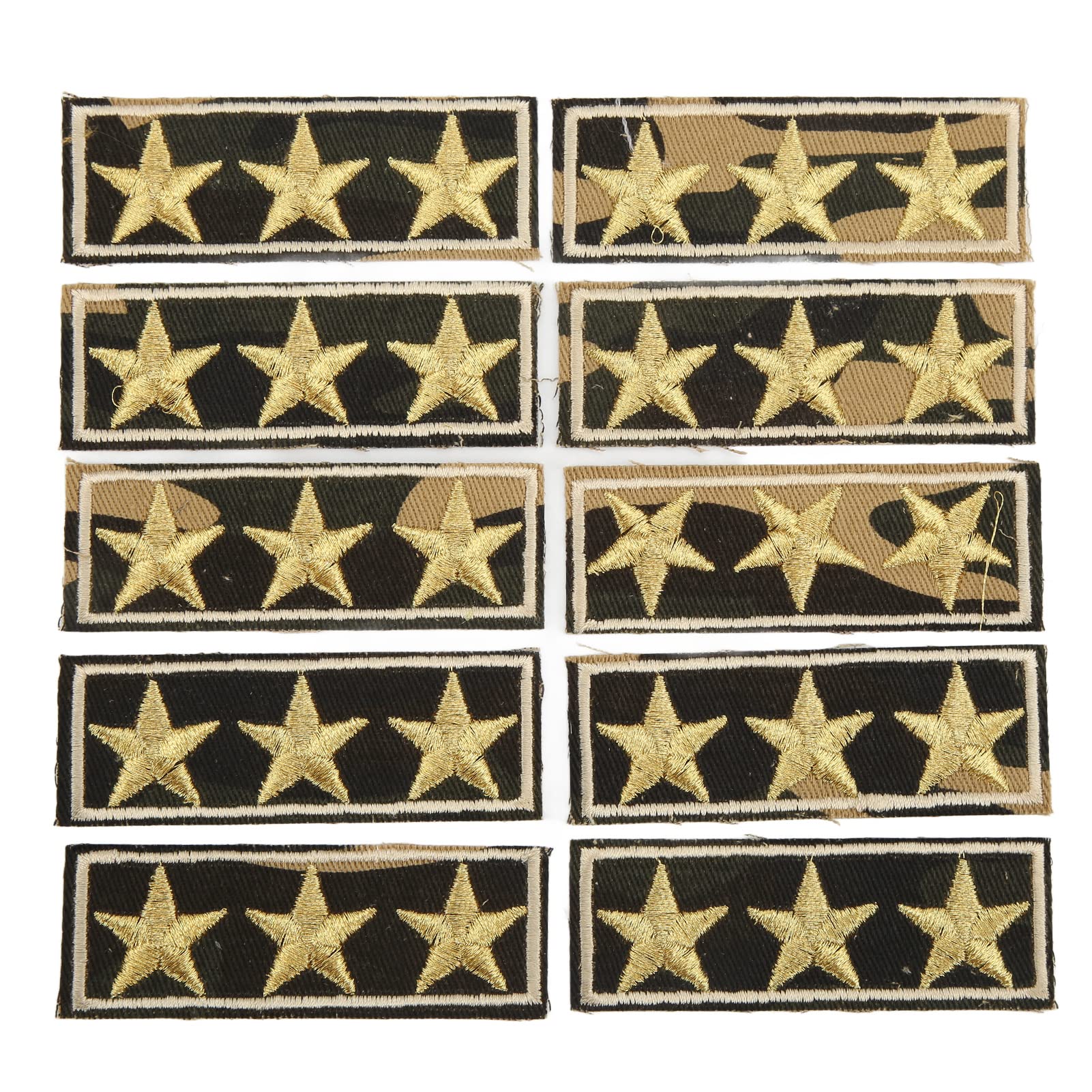 BigKing Toppe per Vestiti Multiuso 10 Pezzi Termoadesive Camouflage Stella a Cinque Punte Che Cattura L'occhio - Ampia Applicazione in Ferro in Cotone Resistente