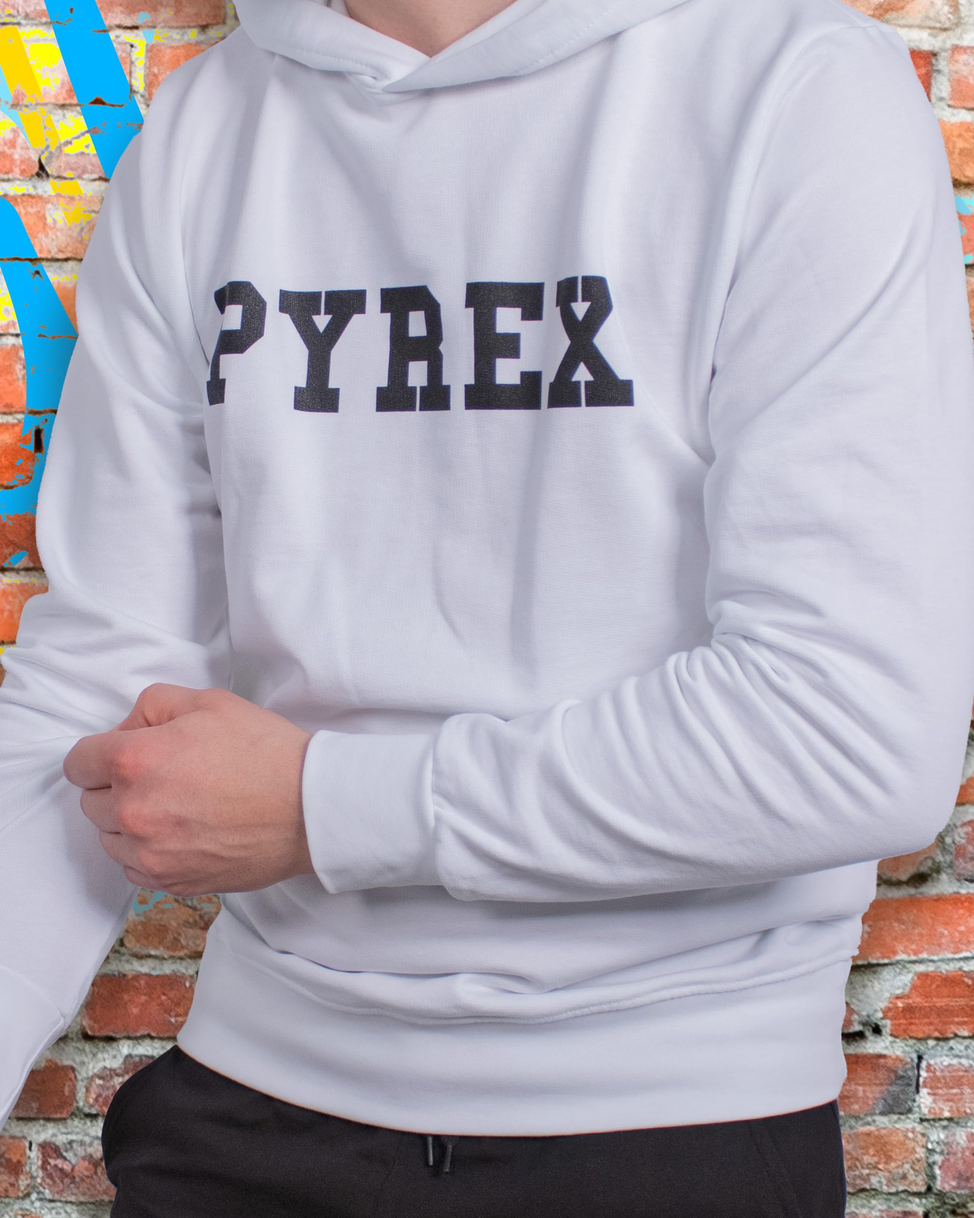 PYREX ORIGINAL - Felpa da Uomo con Cappuccio in Cotone, Polsini Elasticizzati e Logo Frontale - Art. 45100