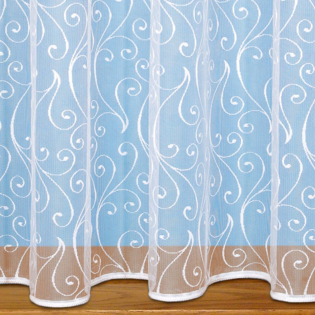 John Aird Scroll Design Net Curtain Sold By The Metre Drop 36" (91cm