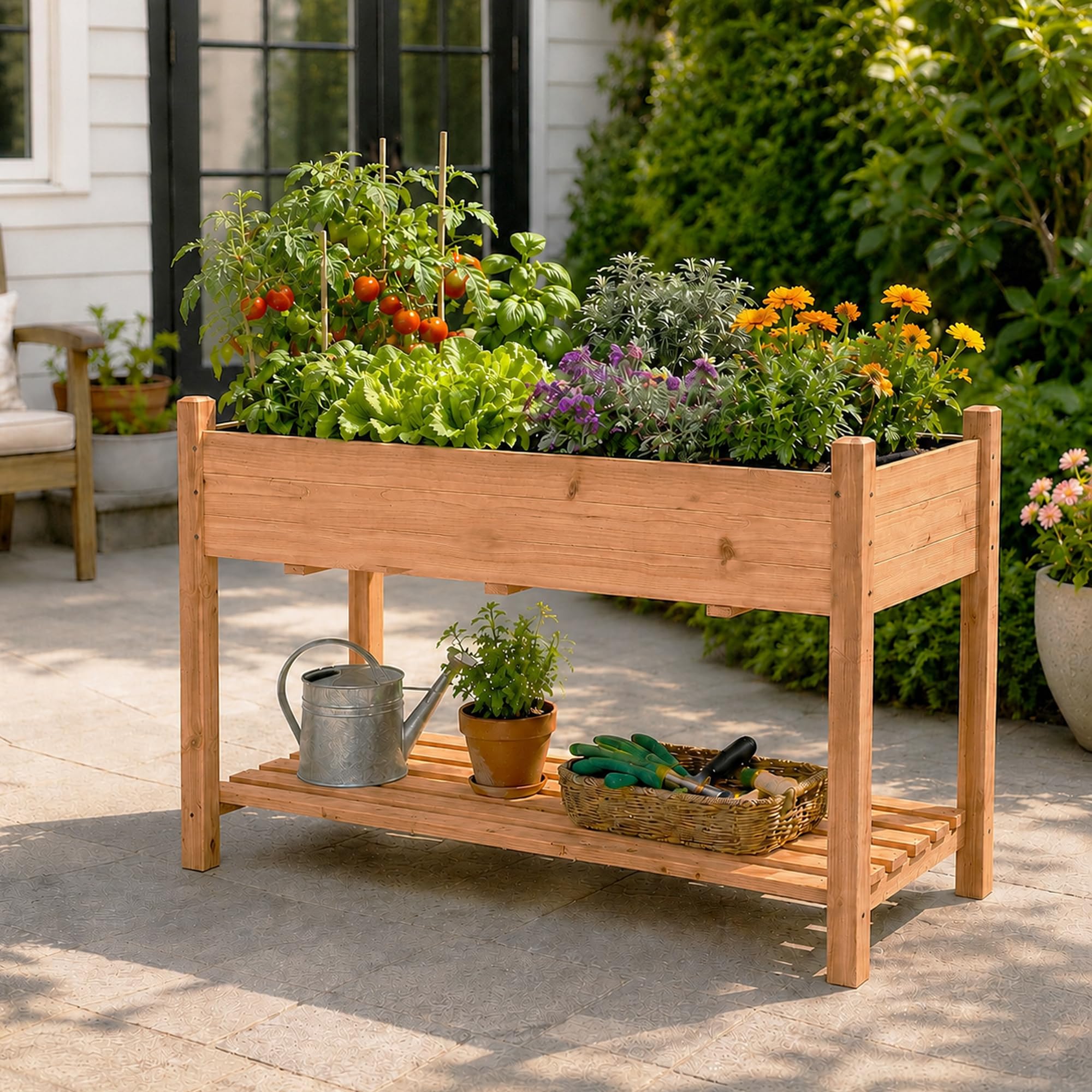 Fir Wood Raised Garden Bed - Tomato Planter -22