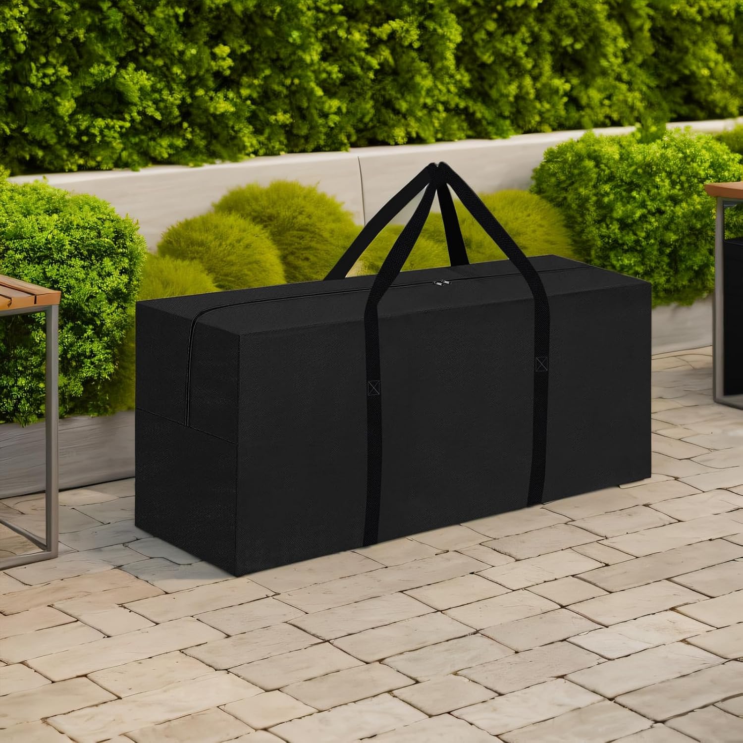Outdoor Cushion Storage Bag, 68 x 30 x 20 Inch Extra Large Patio Cushion Bag with Zipper & Handles, Water-Resistant Oxford Fabric Storage Cover for Outdoor Furniture Cushions, 1 Pack