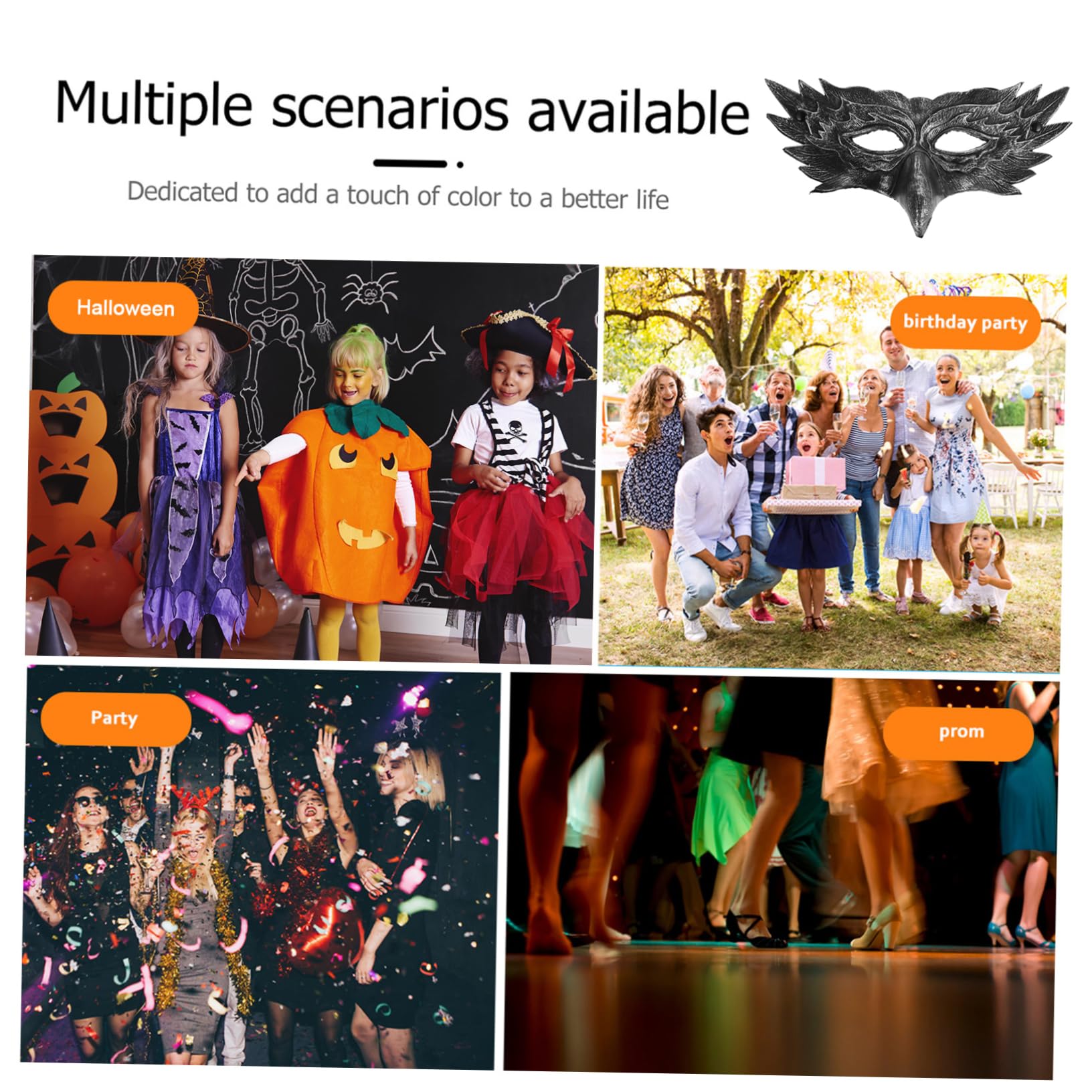 Healeved 3 Pezzi Maschera per e Cosplay Accessorio per Halloween Leggera e Confortevole Facile Indossare Perfetta per Tematici e Foto