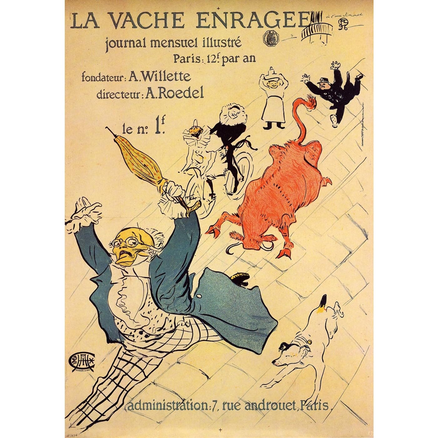 Toile de qualité supérieure La vache enragée de Toulouse-Lautrec grand format