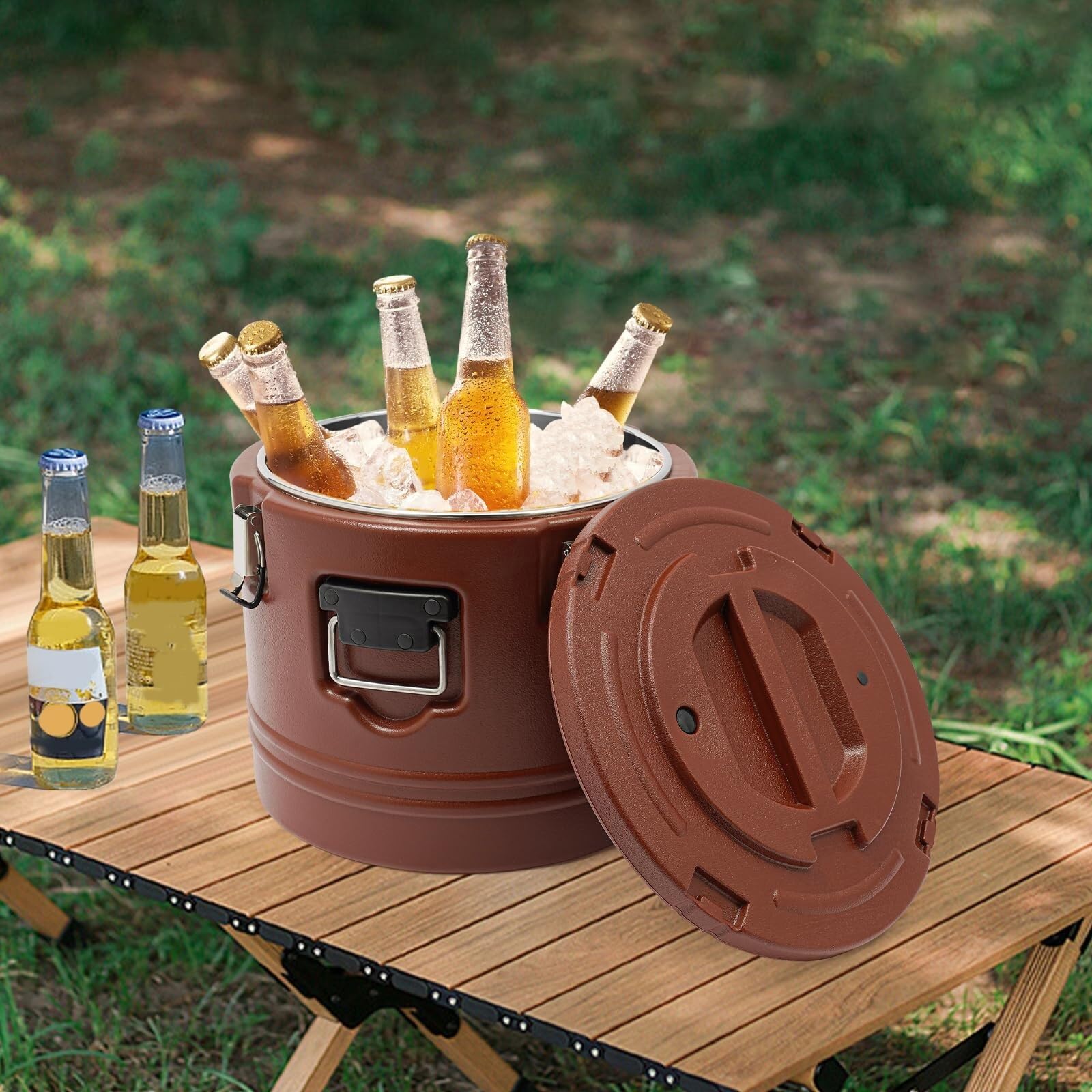 Contenedor de comida aislado comercial Caliente Frío cubitera | Contenedor de sopa aislado portátil con cubo aislado for bebidas