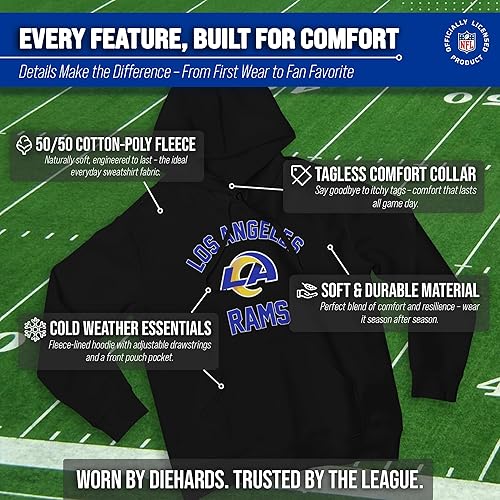 Miniatura 261 de Team Fan Apparel - Sudadera con capucha para adultos de NFL Gameday, mezcla de algodón y vellón de poliéster, abrígate y representa a tu