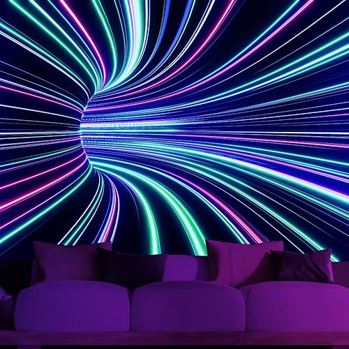 Miniatura 1 de Blacklight - Tapiz 3D de decoración de pared para dormitorio de jugadores, sala de juegos, ilusión 3D que brilla en la oscuridad, telón de fondo