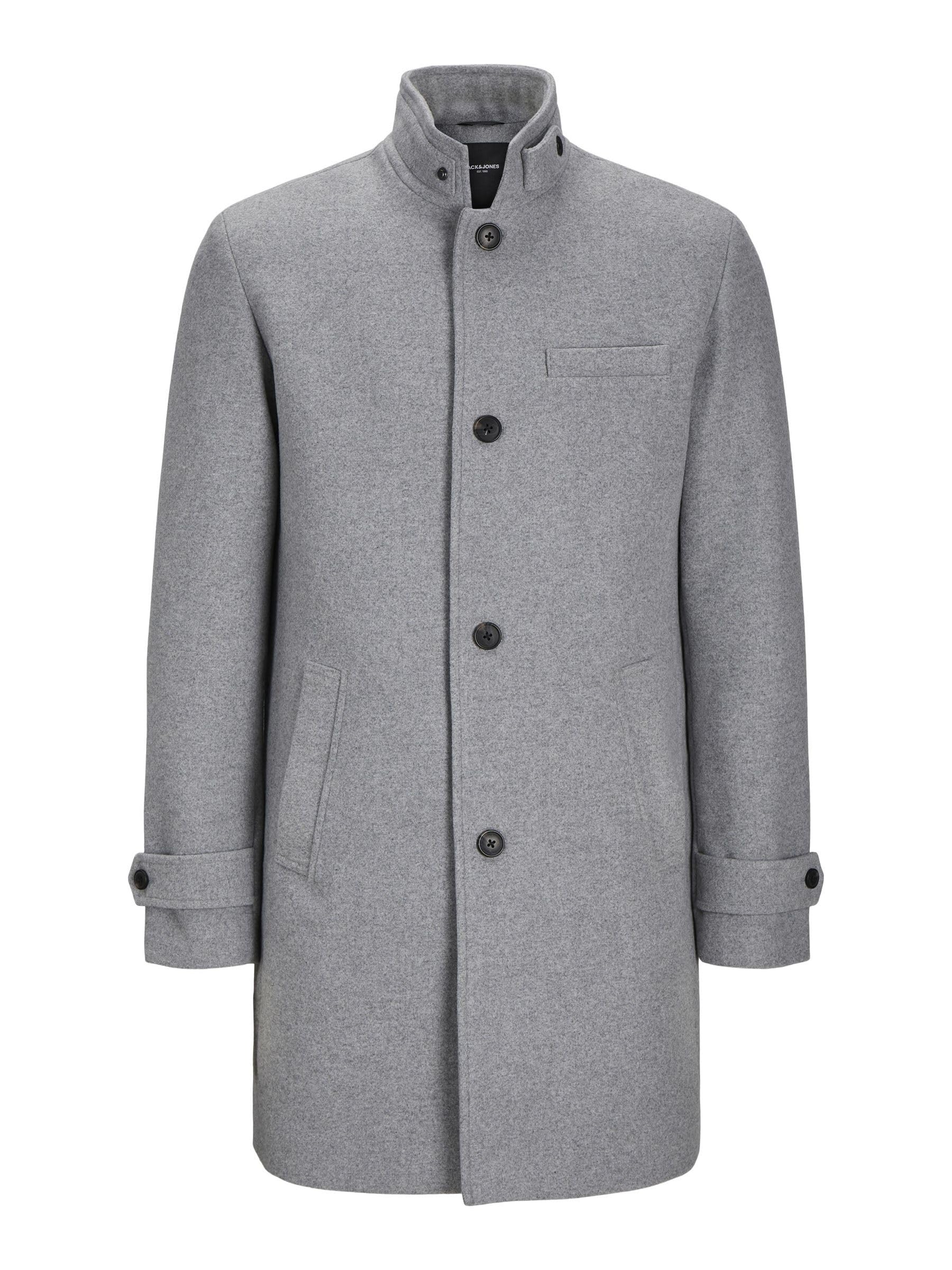 JACK & JONES Men's Jjemelton Wool Coat Sn Wool Coat, Light Grey Mix, M