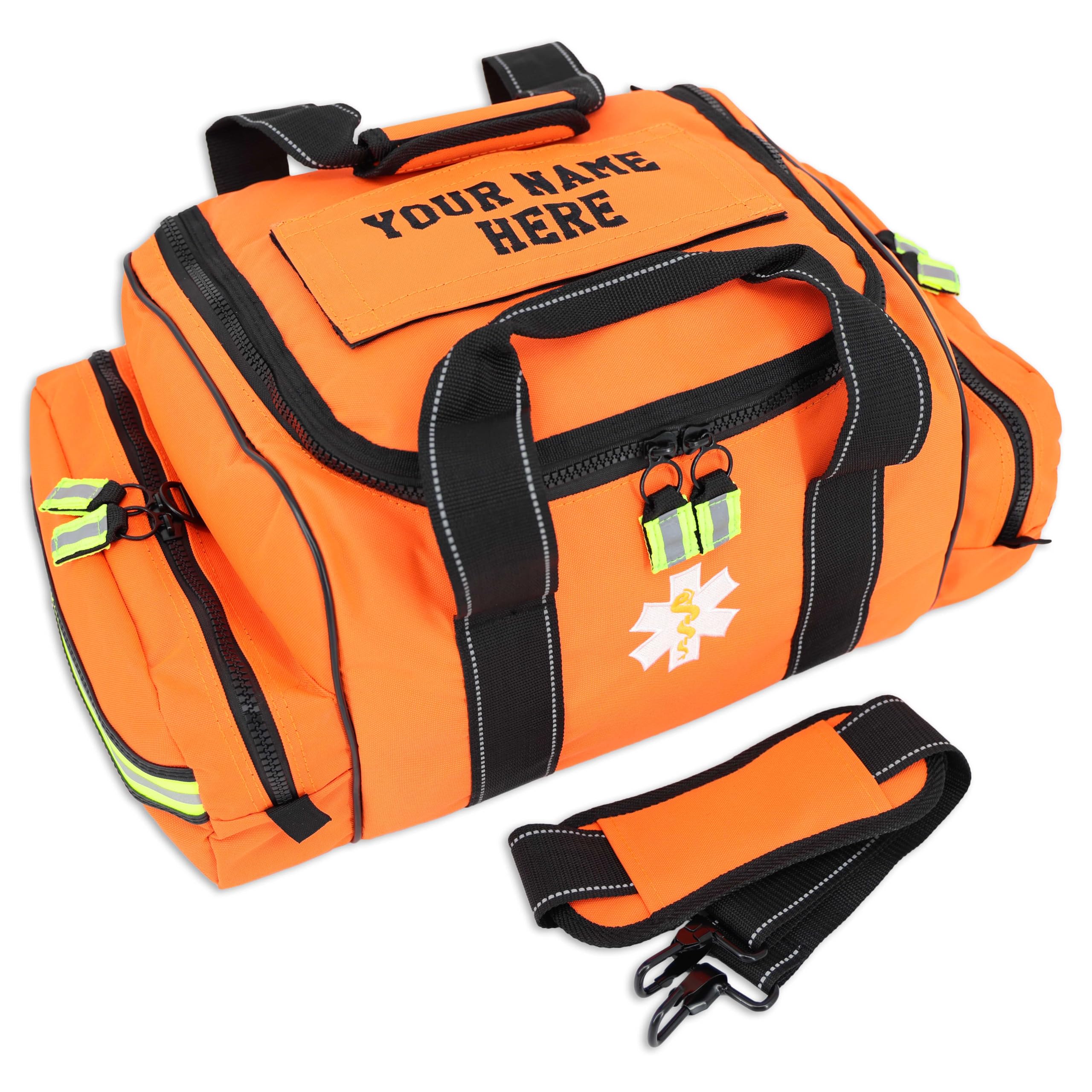 Lightning X Customizable Large EMT Medic First Responder EMS Trauma Jump Bag w/Embroidered Name - Orange