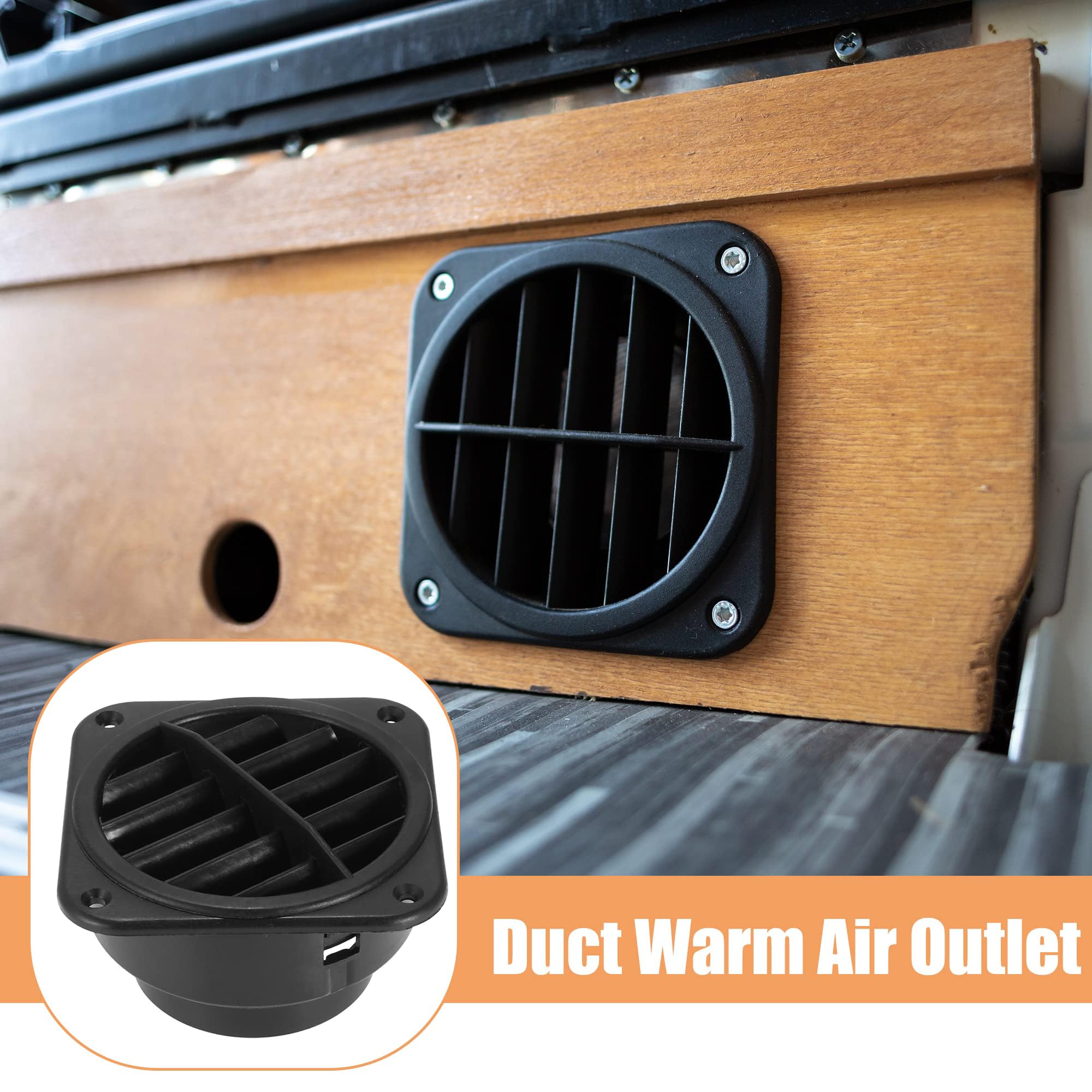 Aputoxz 2pcs Warm Air Vent Outlet 75mm Auto Car Heater Duct Hose Pipe Warm Air Vent Outlet 360 Degrees Rotatable Cars Parking Heater Air Conditioner Steering Plastic - Image 4