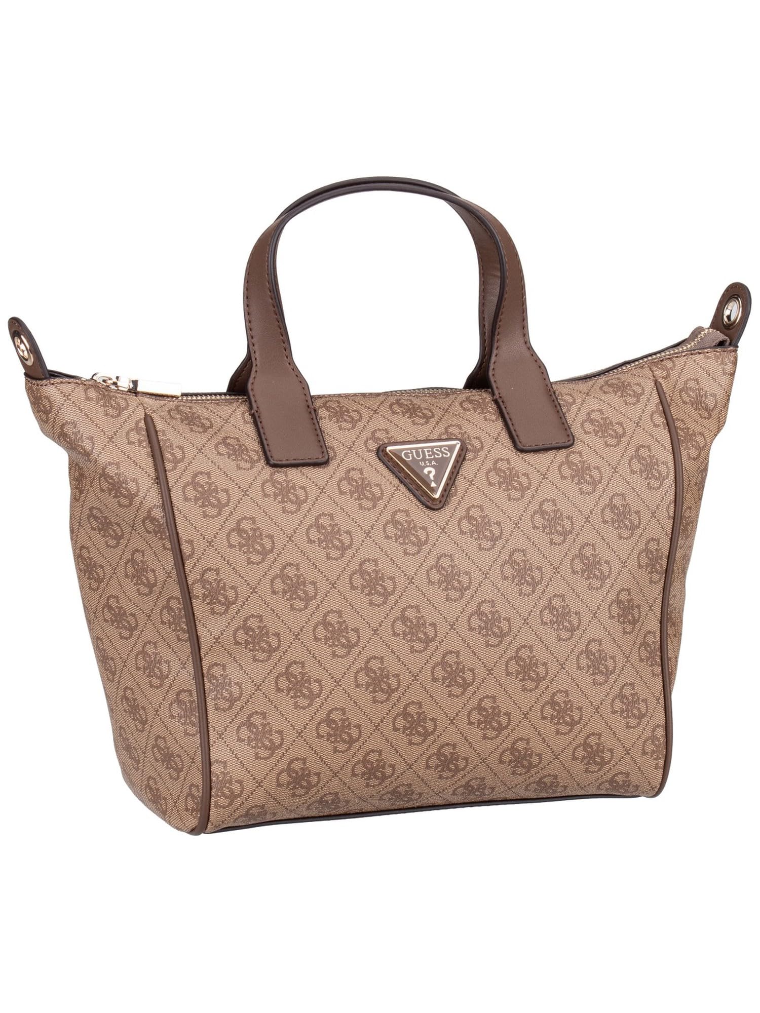 GUESS bolso de hombro Follie Small Tote Bag Latte Logo marrón