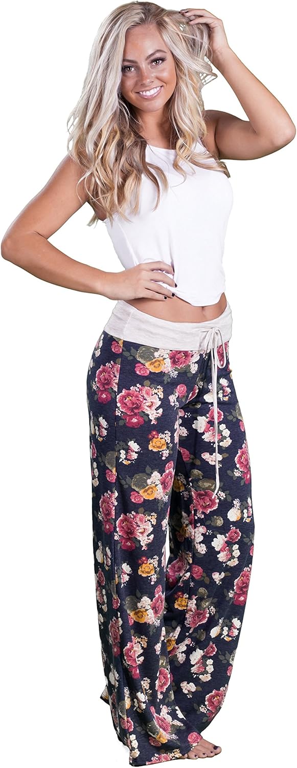 Inspire L'Amour Womens USA Made Comfy Stretch Soft Wide Leg Casual Lounge Pants - Image 8