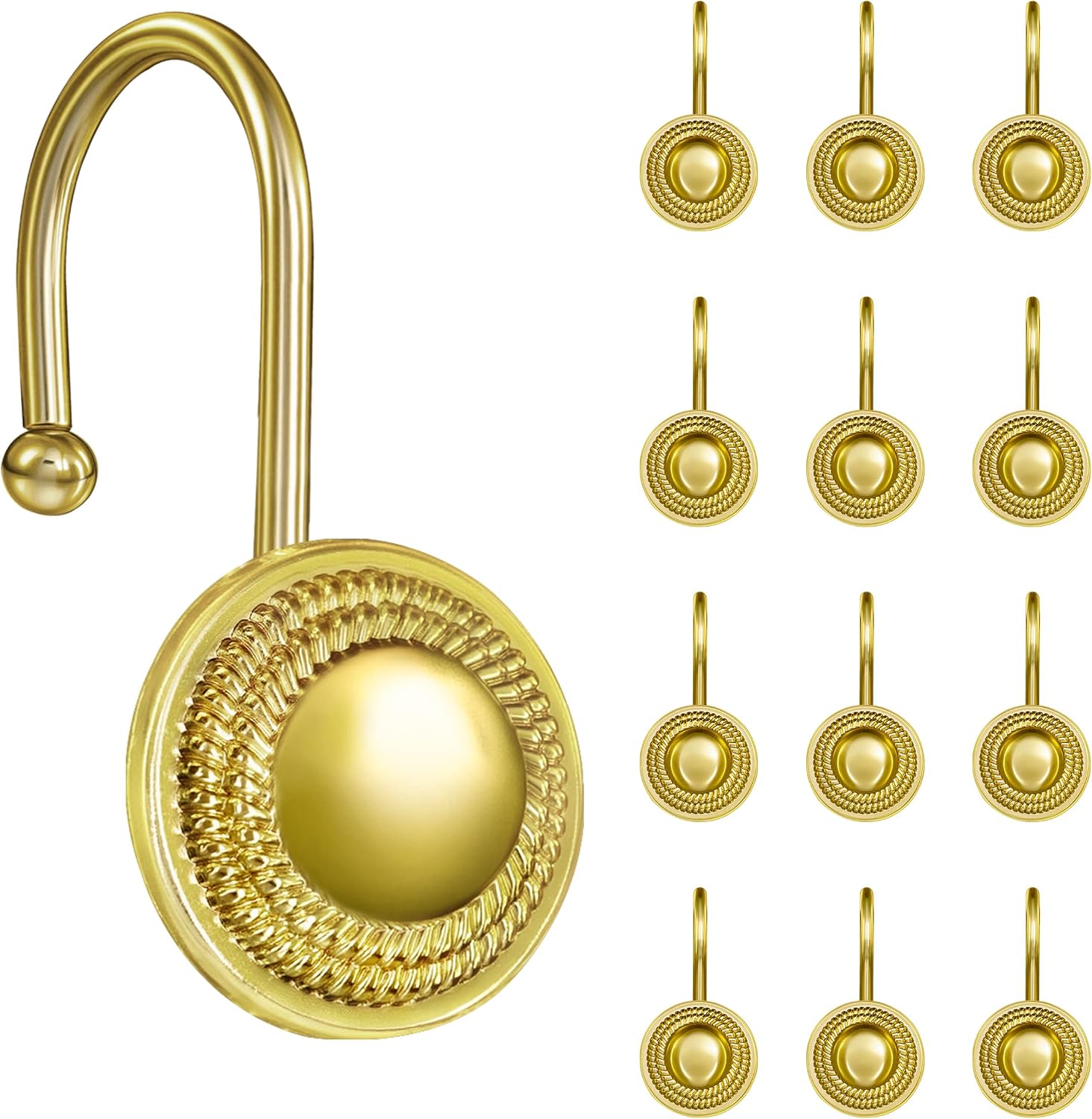 Amazon.com: Sunlit Gold Shower Curtain Hooks, Modern Home Decorative
