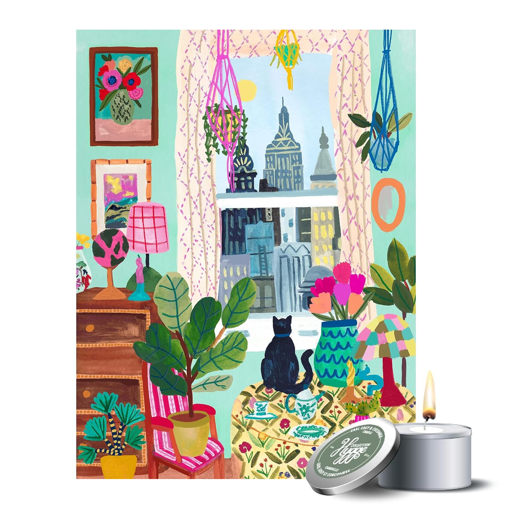 Amazon.com: 500 Piece Puzzle for Adults Hygge Collection Cat in