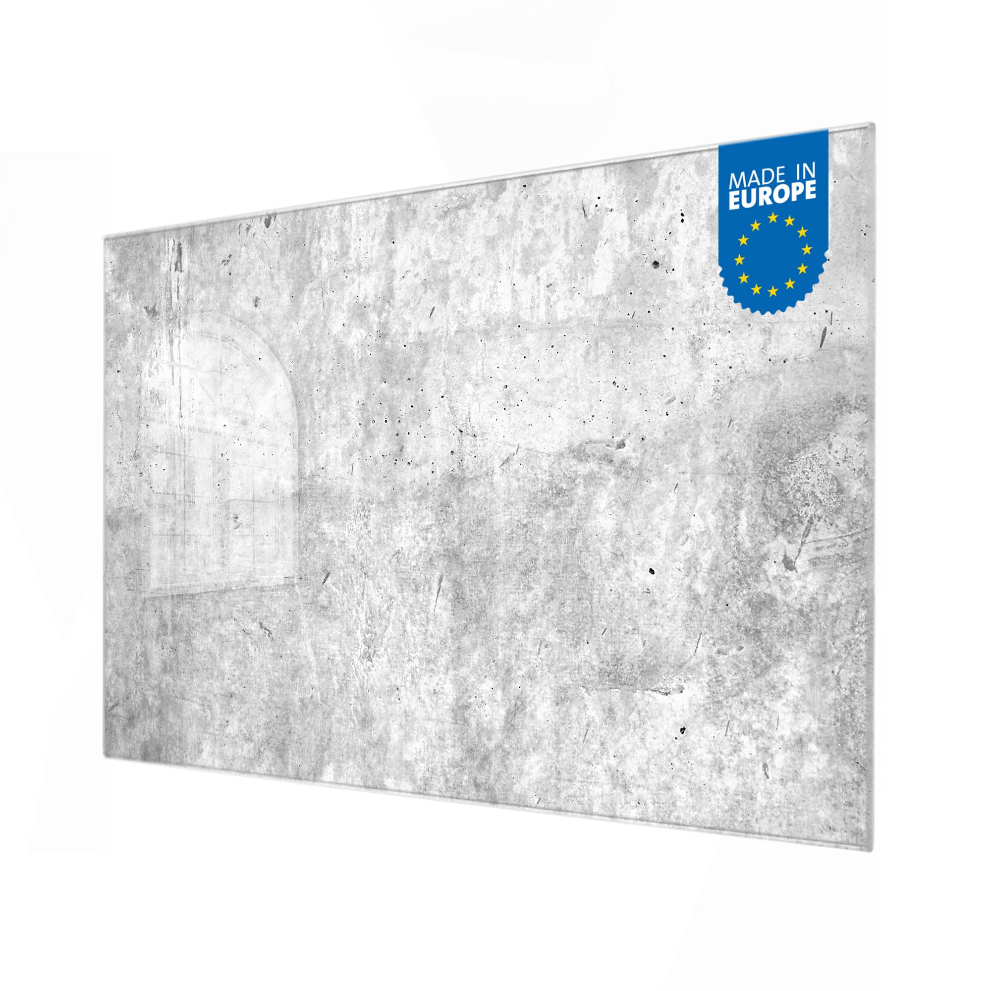 banjado Magnettafel aus Glas in 90x60cm mit Stein- und Betonlook