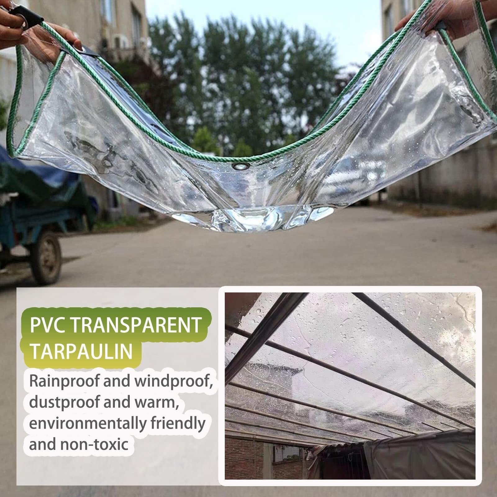 Heavy Du - Lona impermeable - Lona transparente para camping, jardín y protección de pieles - Cubierta impermeable para toldo (3 x 4 m)