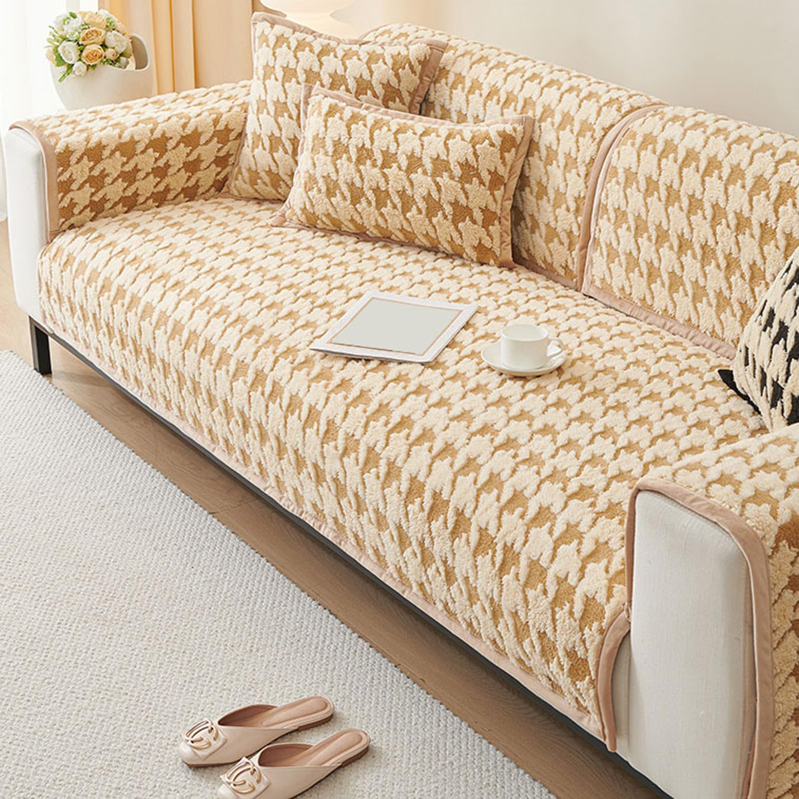 Housses de coussin de canapé en velours premium et protection universelle grand salon
