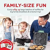 Vista 5 de DASH Mini waflera múltiple: cuatro mini waffles, perfectos para familias e individuos, superficies antiadherentes dobles de 4 pulgadas