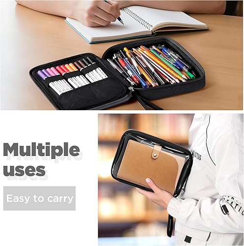 Miniatura 33 de Zannaki - cartuchera de gran capacidad para marcadores, lápices, lapiceras, papeles y sobres de carta, portador para billetera, diario, secundaria
