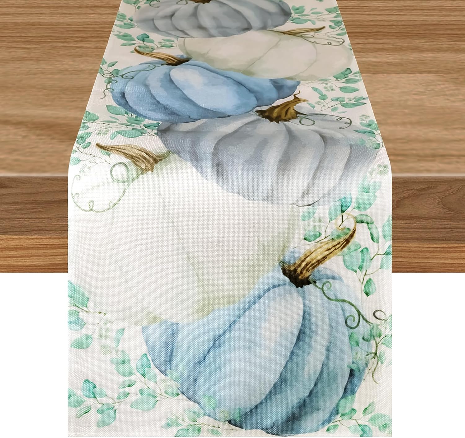 Amazon.com: Hooqict Pumpkins Eucalyptus Leaves Fall Table Runner Autumn ...