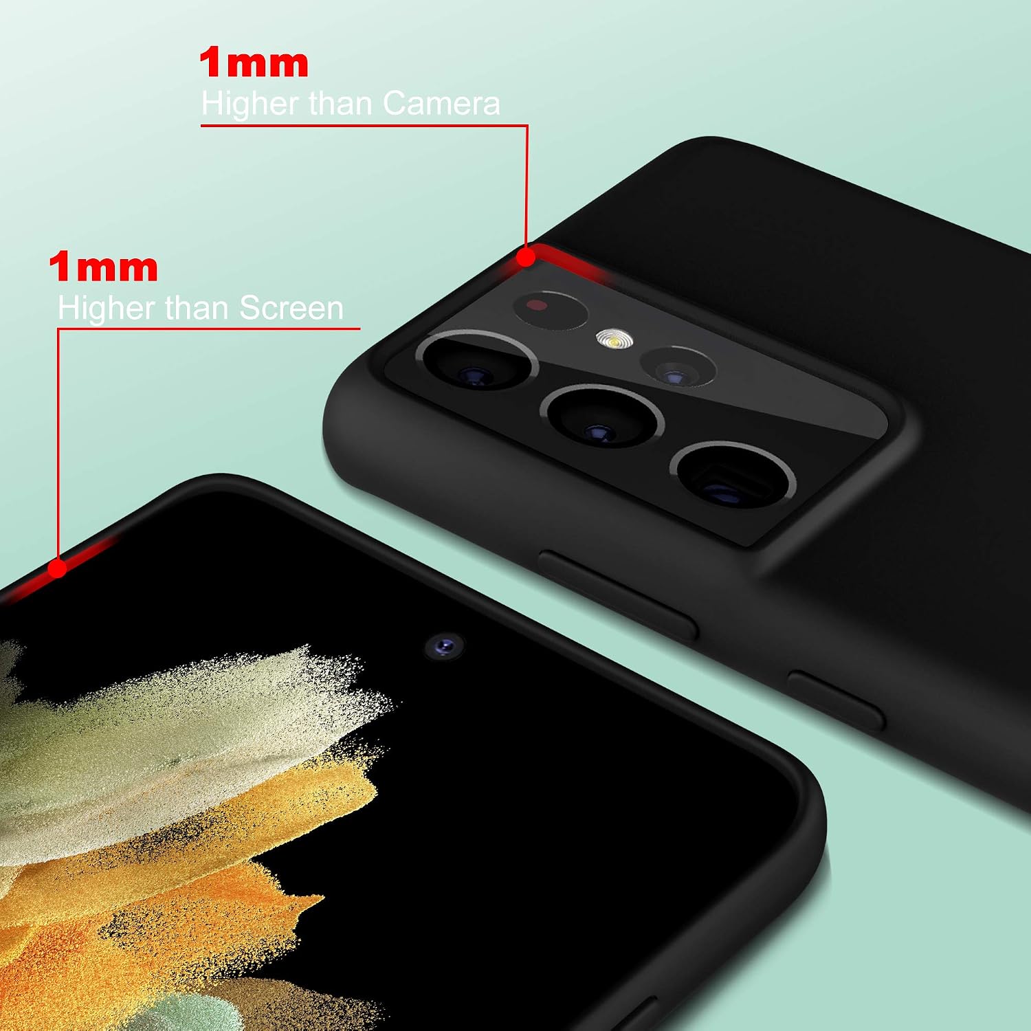 YATWIN Shockproof Series, Compatible for iPhone 7 Plus case and iPhone 8 Plus Phone Case Cover, Fashion Color Buttons, Hard PC Back, TPU Flexible Bumper Protector for for Size 5.5", Black