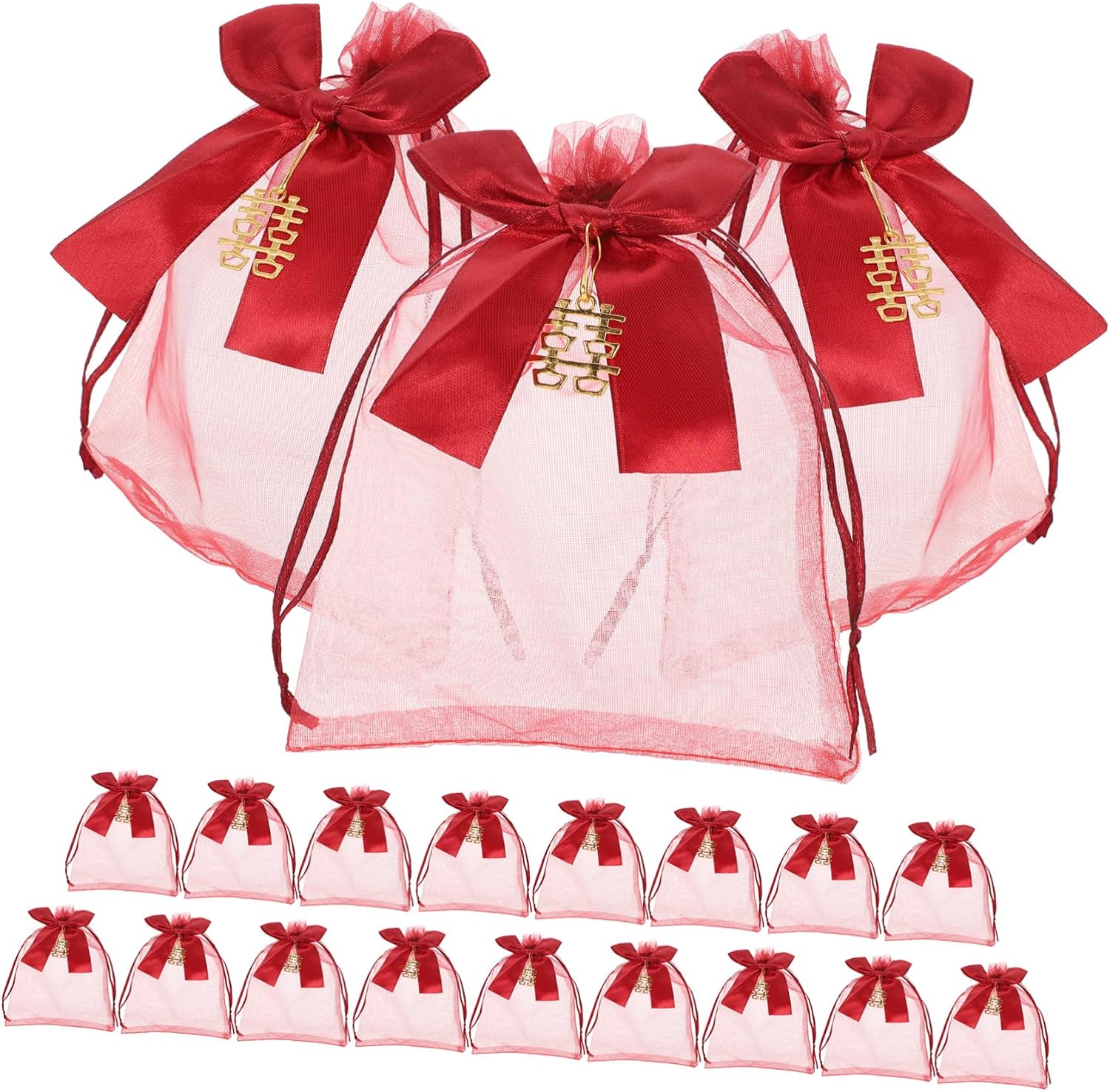GLEAVI 60pcs Organza Drawstring Bags for Weddings Birthdays and Events Elegant Jewelry Pouches for and Favor Packaging