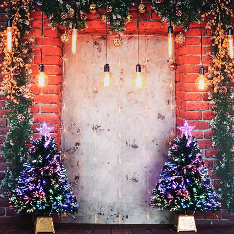 Albero Di Natale Artificiale Con Supporto Verde 120 Cm In Fibra Ottica