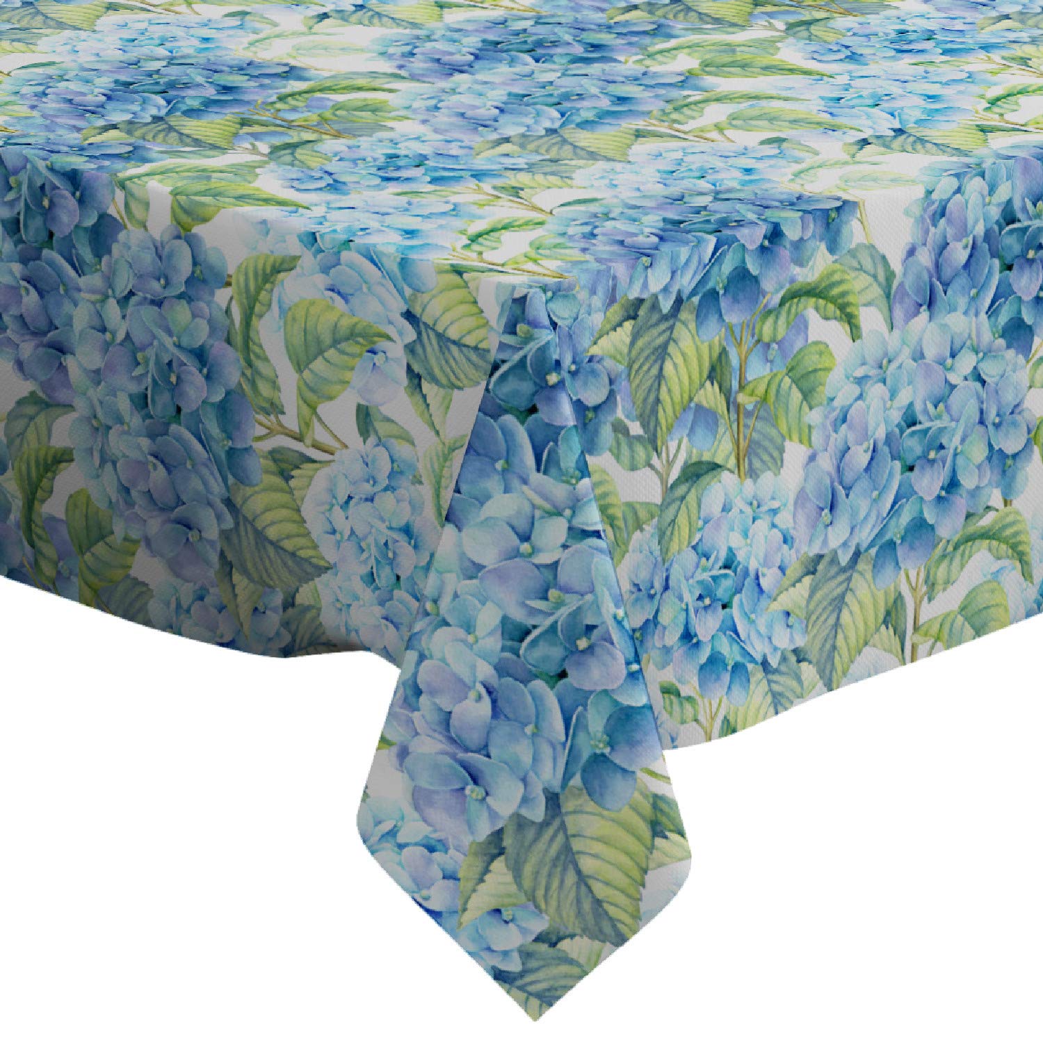 Rectangle Decorative Tablecloth [Size: 60 x 84 inch], Washable and Reusable Table Cloth Cover for Indoor and Outdoor ( Hydrangea Watercolor )