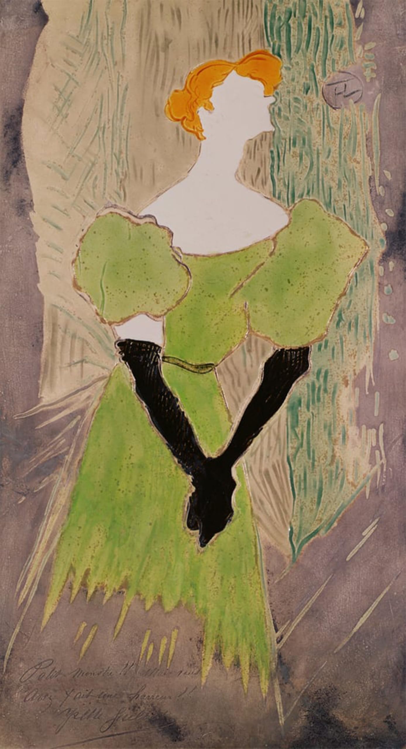 RZHRHJES Famous Painting Poster Art Canvas Print Retro Picture Portrait of Yvette Guilbert by Henri De Toulouse Lautrec Poster Wall Art for Home Decor 60x90cm
