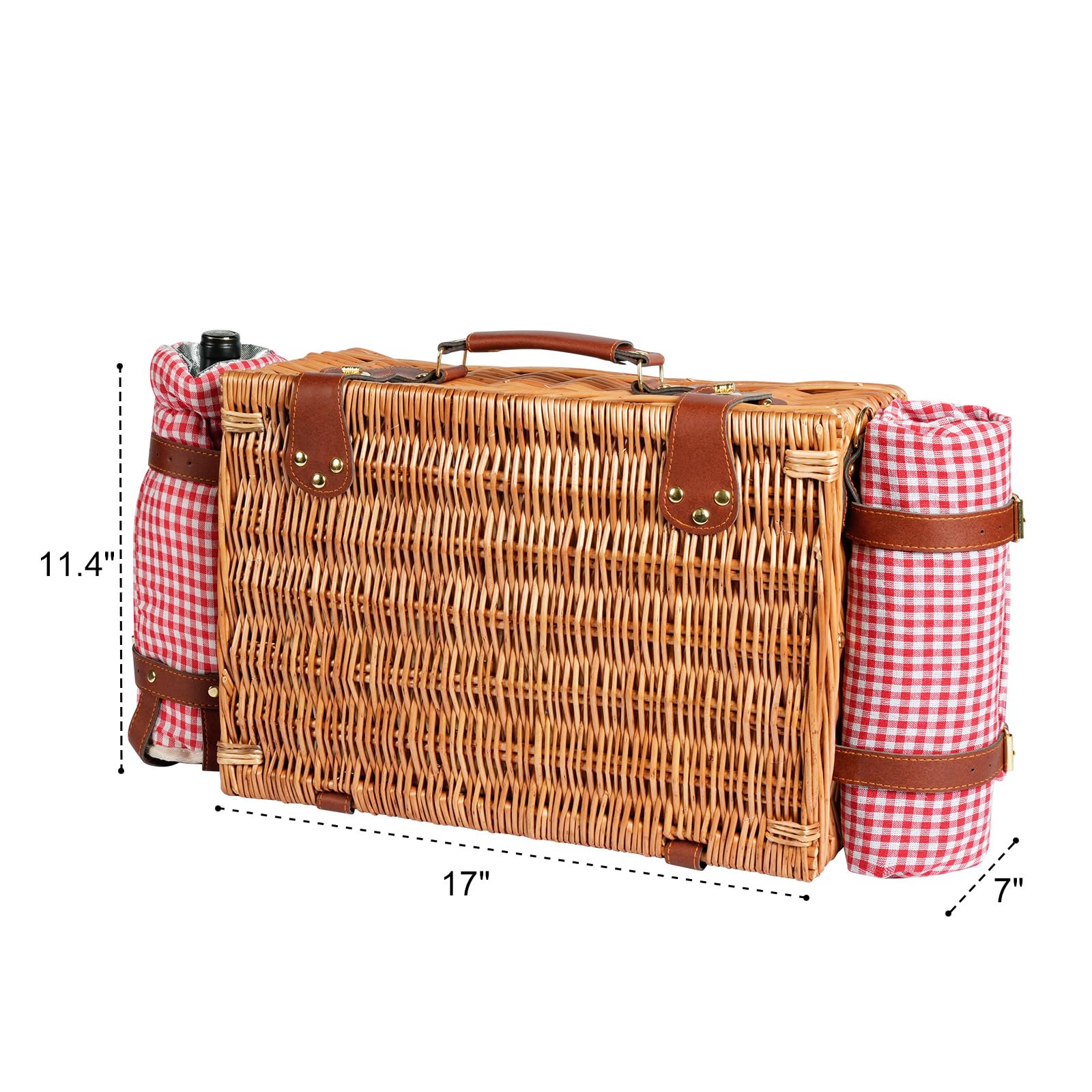 Set di cestini da picnic per 4 persone con scomparto refrigerante e coperta impermeabile