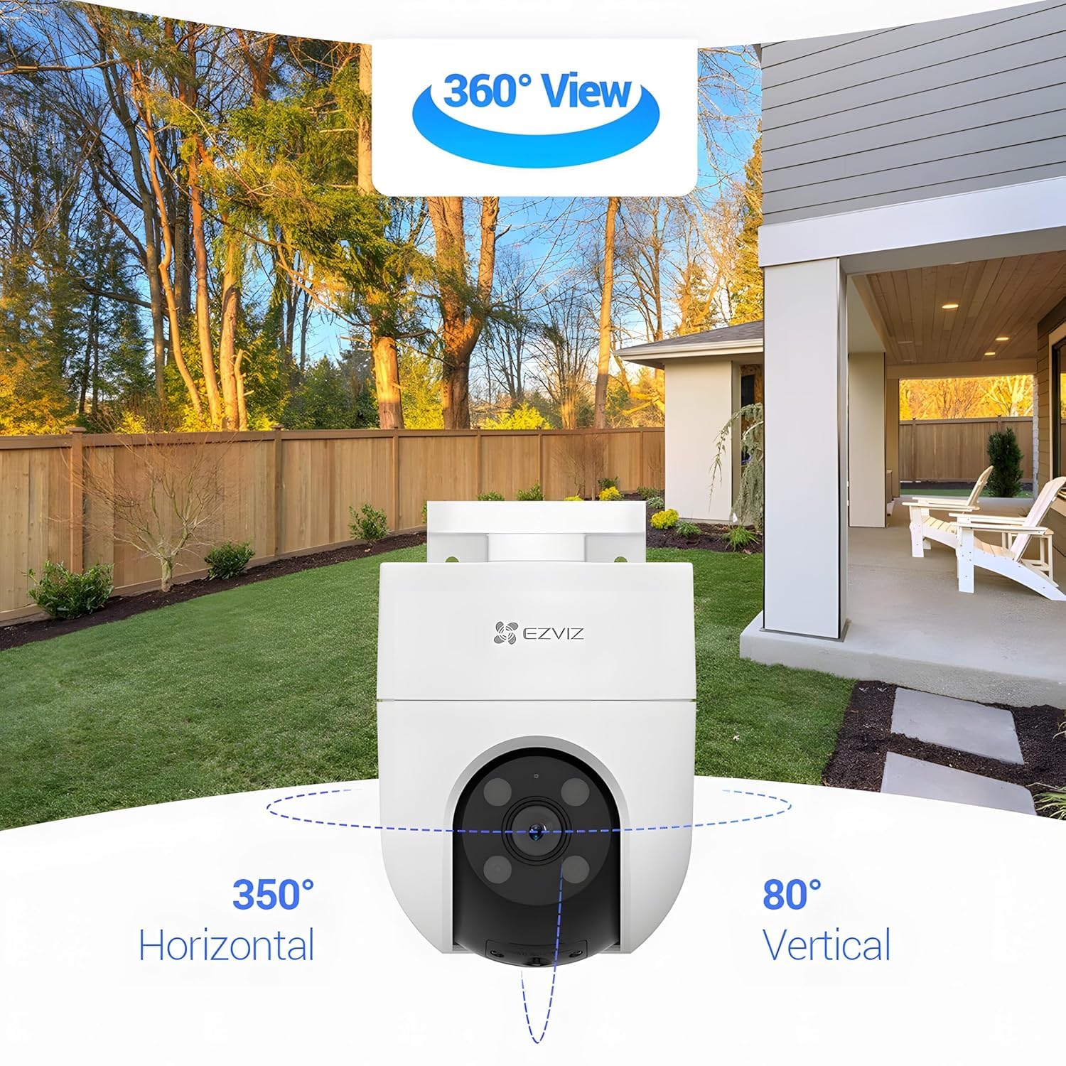EZVIZ H8c 4G 2K Cámara de Seguridad WiFi para Exteriores Panorámica 350º Visión Nocturna