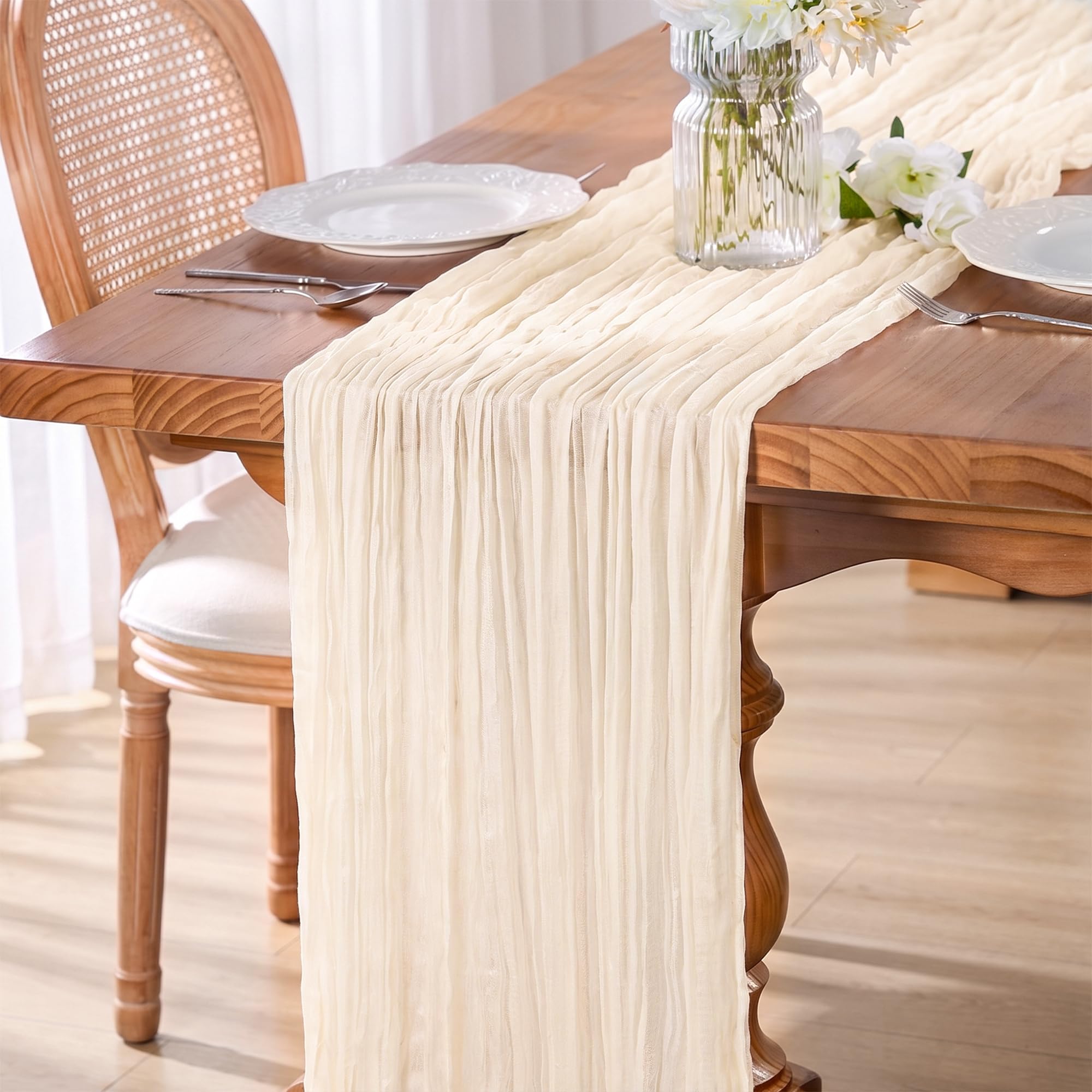 Goodluck Ivory Table Runner, 300 x 90cm