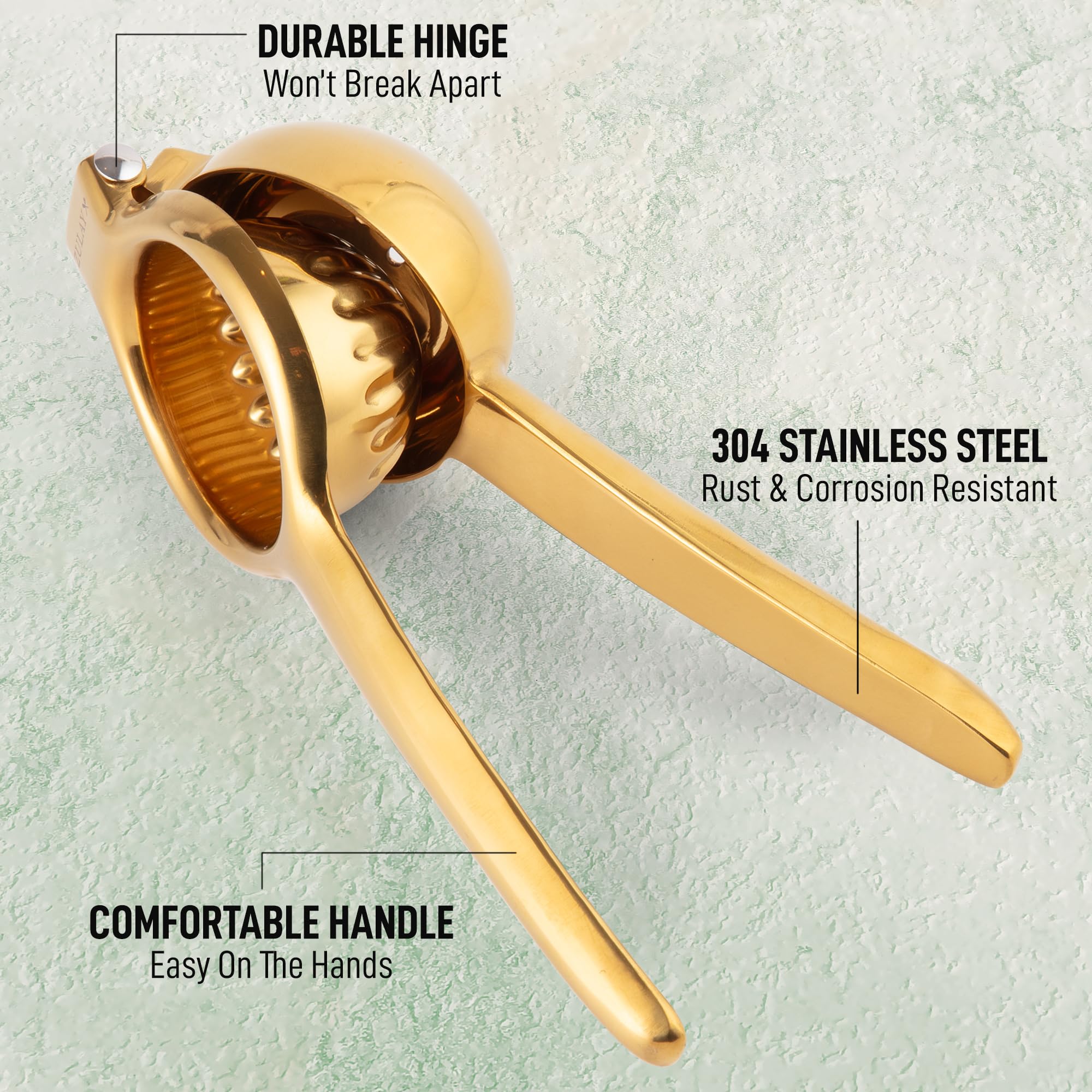 Zulay - Spremiagrumi extra large, in acciaio inox, facile da spremere, resistente, ergonomico, per arance, limoni e lime