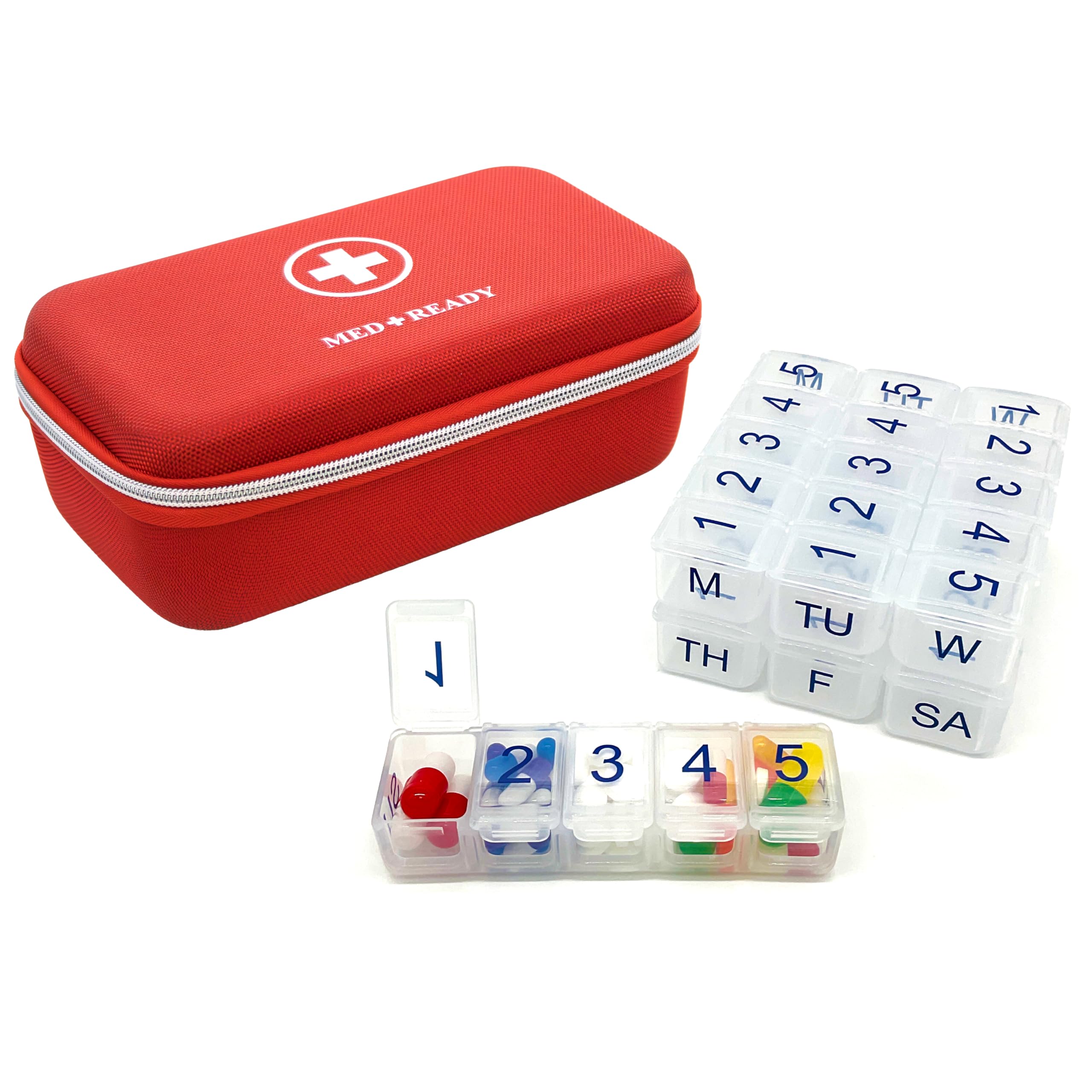 e-Pill MedReady Case Weekly Pill Organizer with 5 Daily Compartments for Medications Vitamins