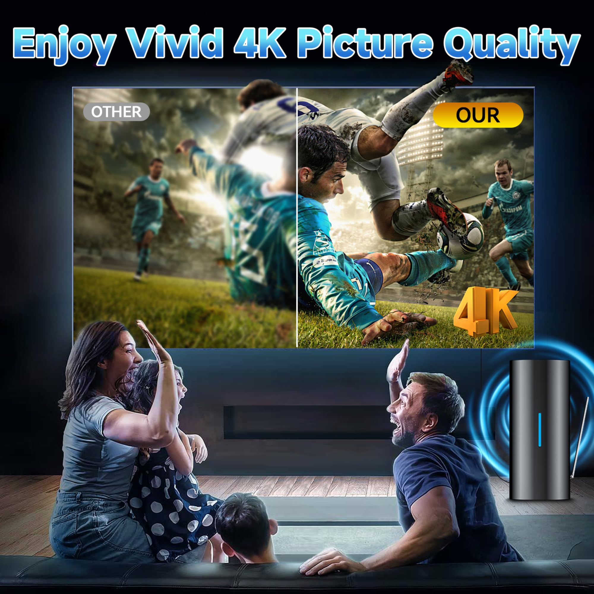 Antena de TV para interiores de más de 5000 millas, antena digital para Smart TV interior, antena HD para canales locales con amplificador de señal, soporta 4K 1080P todos los televisores, 40 pies