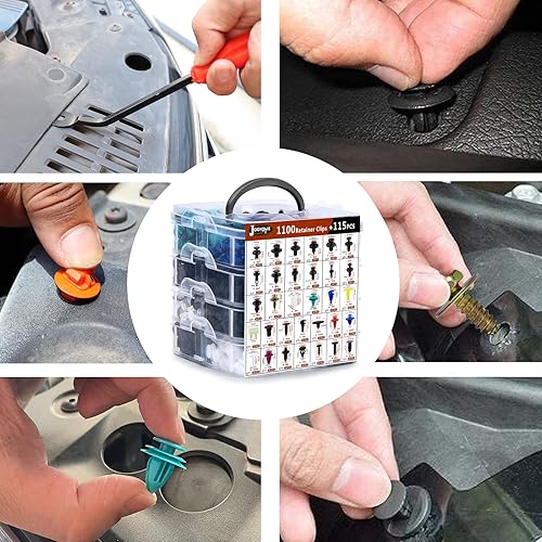 Miniatura 7 de Clips de retención de automóvil, 1215 unidades, sujetadores de empuje de cuerpo de automóvil, remaches de pasador de plástico, clips de retención de