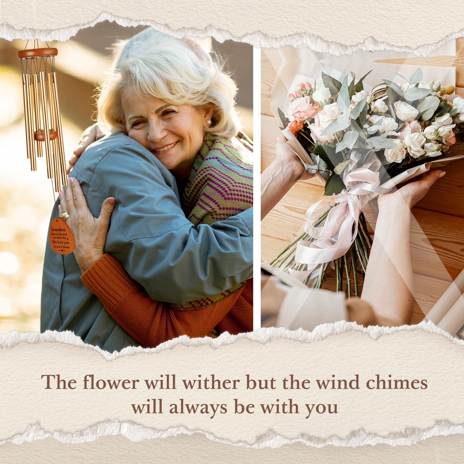 Aurahouse Mimi Gifts, Gifts for Mimi Wind Chimes, Mimi Mothers Day Birthday Gift, Mimi Gift for Grandma Women from Grandkids for Thanksgiving, Valentines Day, Christmas, 25.5"