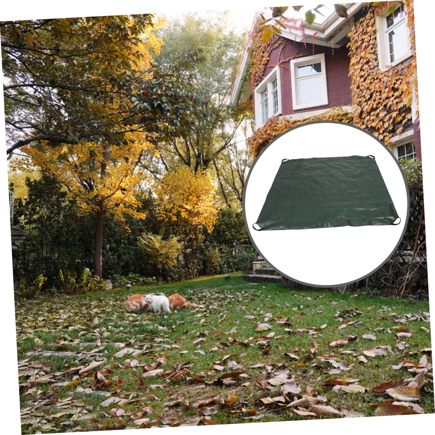Levemolo Bâche Paysagère Pliable avec Poignées pour Jardin et Collecte des Feuilles Mortes, Grosse Taille 1,98x1,98 M, Pe Solide Résistant aux Intempéries, Paquet de Ramassage Réutilisable